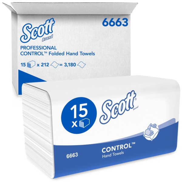 SCOTT® PERFORMANCE Handtücher,weiß, 1-lagig, AIRFLEX* Material, L 31,5 x B 21,5 cm 3.180Tücher/Karto