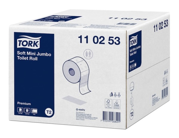 Tork Mini Jumbo Toilettenpapier (T2) Premium 2-lagig weiß, 12 Ro. à 170m